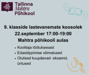 9. klasside lapsevanemate koosolek